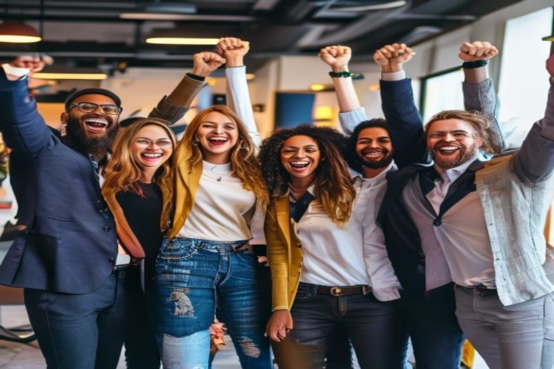 Разнообразная рабочая группа, празднующая справедливое распределение прибыли и справедливое распределение вознаграждений