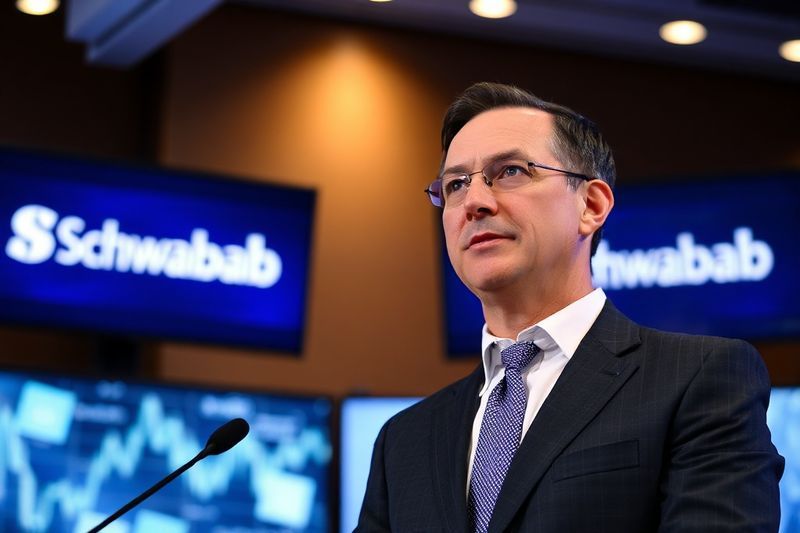 El director ejecutivo Rick Wurster en una conferencia financiera sobre el lanzamiento de criptomonedas de Schwab