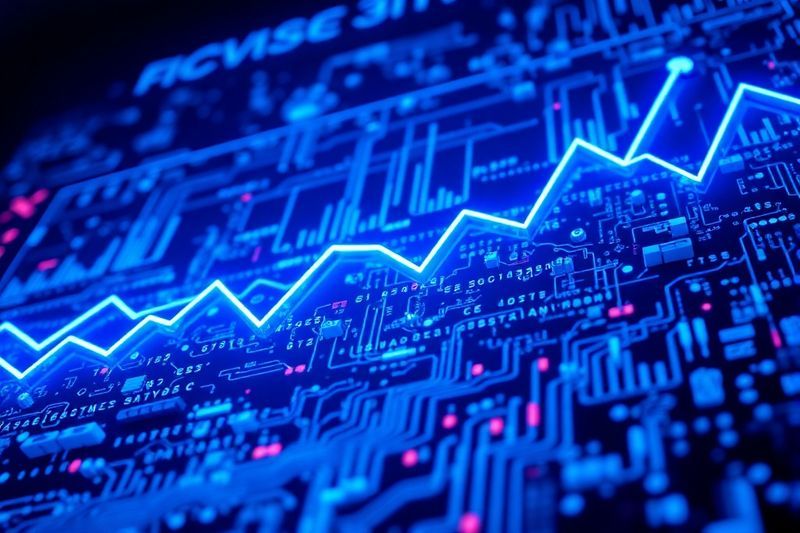 Gráficos financieros superpuestos a chips de silicio avanzados que indican una fuga masiva hacia la calidad en las inversiones en hardware