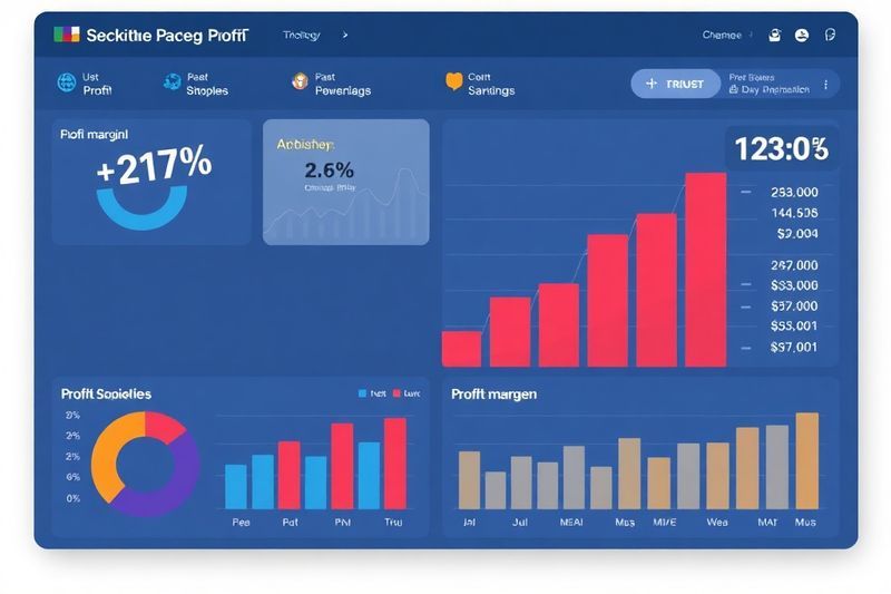高科技财务仪表板明确显示了一家企业软件公司 30% 的利润率增长轨迹