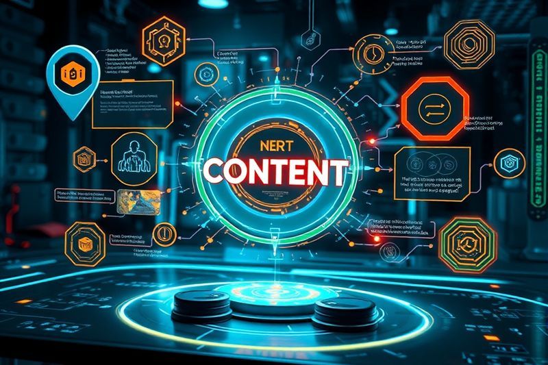 Visualización de estrategias de contenido futurista utilizando hologramas para obtener información.