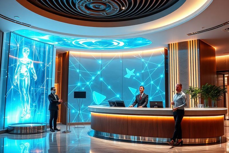 Visión futura de la hostelería hotelera que combina tecnología de inteligencia artificial y conexión humana