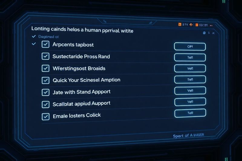 高科技界面，显示需要人工审核和批准的人工智能计划任务