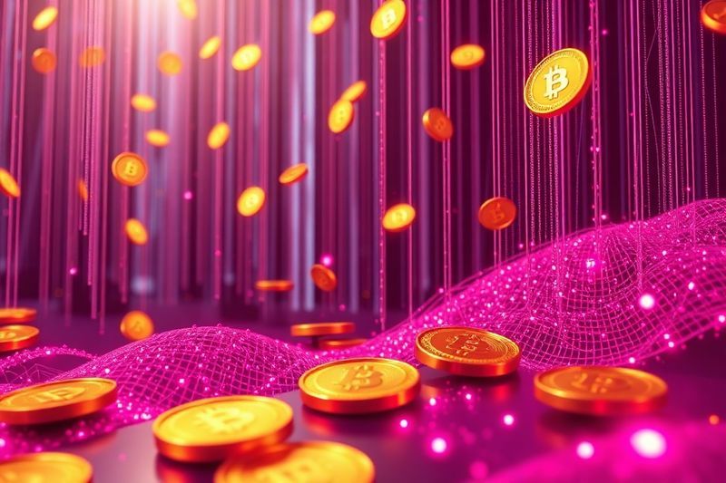 代表 DeFi 流动性挖矿的矩阵中的数字金币