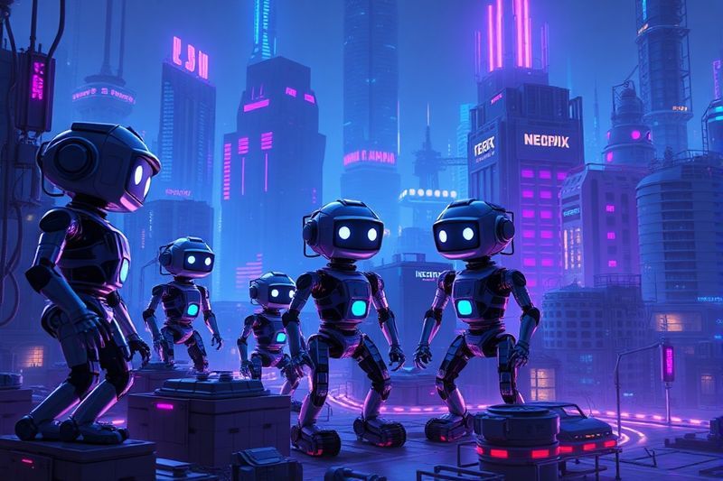 マイクロエージェントを表すデジタル構造を構築する小型の特化型 AI ロボットのグループ