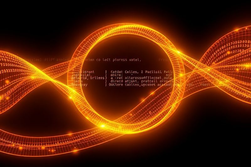 Bucle dorado que representa la autocorrección de la IA y el razonamiento de varios pasos