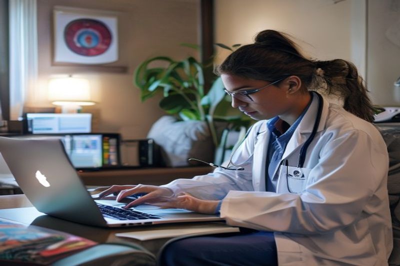 医師の音声録音を文字に起こす医学生