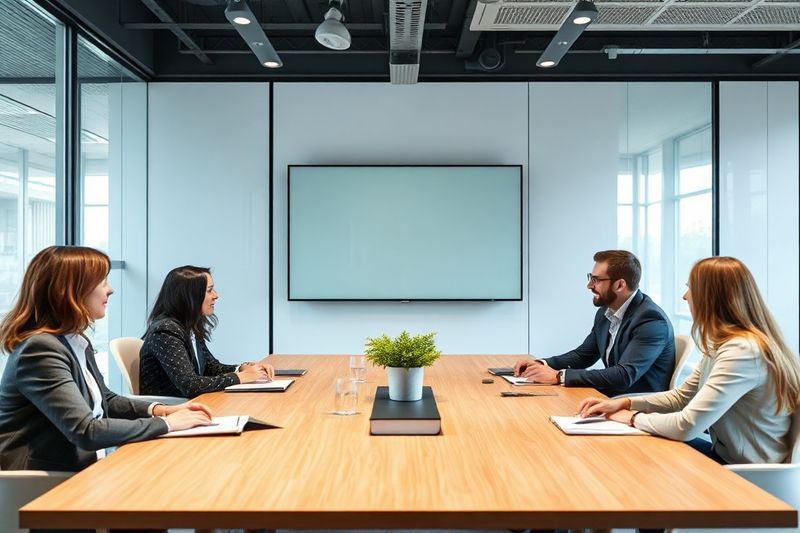 商界领袖在透明的建立信任的工作场所会议上进行合作