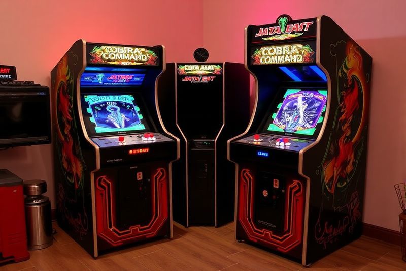 Mueble arcade Laserdisc retro de los años 80 al estilo del pionero de Data East, Yoshihisa Kishimoto