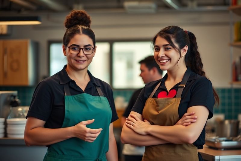 Personal de hostelería trabajando en el corazón de la casa, representando cambios de identidad lingüística