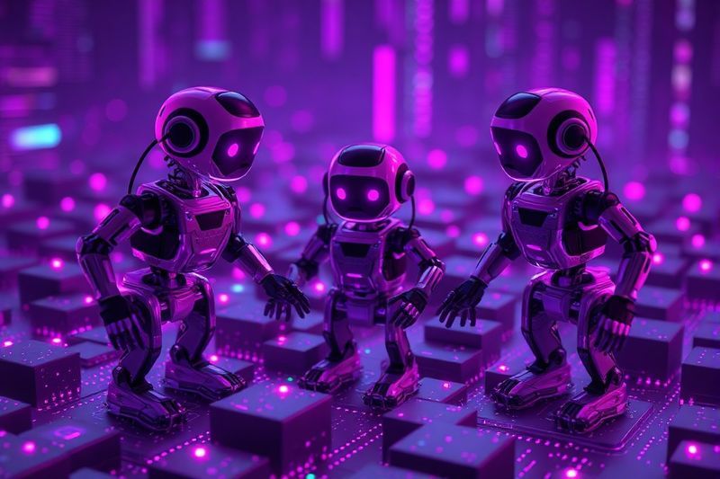 在代表自主 SaaS 代理的数字块上工作的微型机器人