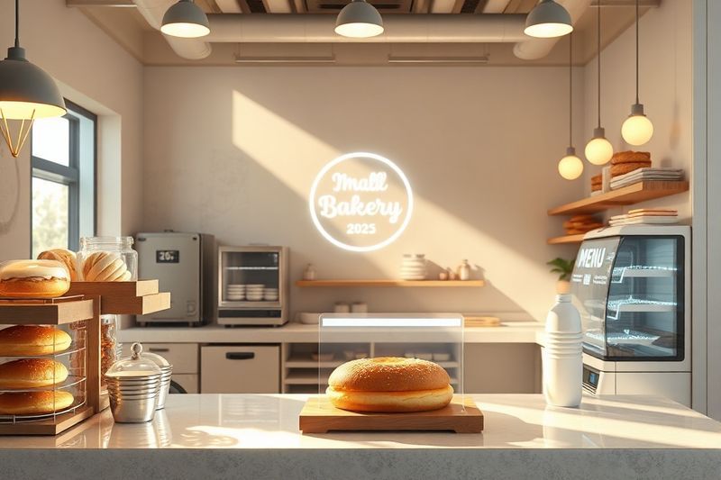 未来的な AI マーケティングとホログラフィック ディスプレイを活用した地元の小さなパン屋