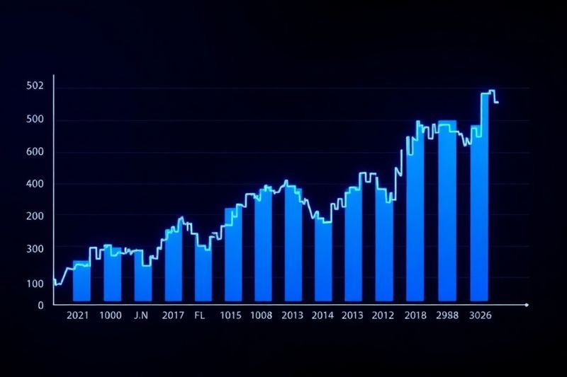2026年の仮想通貨取引チャートで急上昇する出来高バー