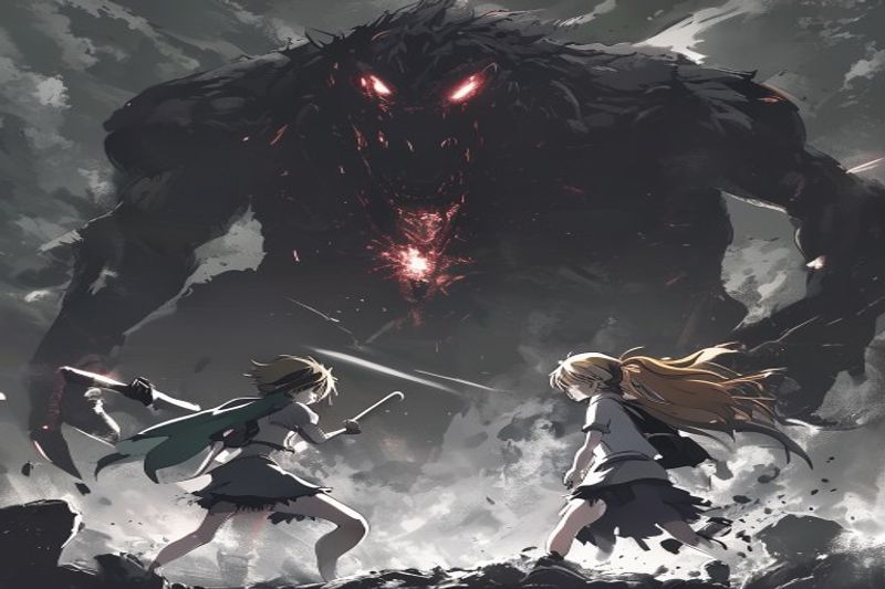 两个动漫人物并肩作战