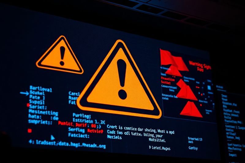 Señales de advertencia que parpadean en una pantalla que muestra errores en los datos de marketing entre canales