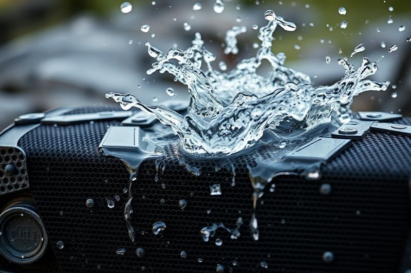 坚固的 Sonos Play 扬声器被溅上水，代表 IP67 耐用性 2026