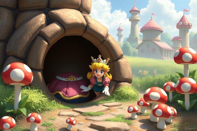 تم العثور على الخوخ الصغير بواسطة الضفادع بعد خروجه من أنبوب ملتوي